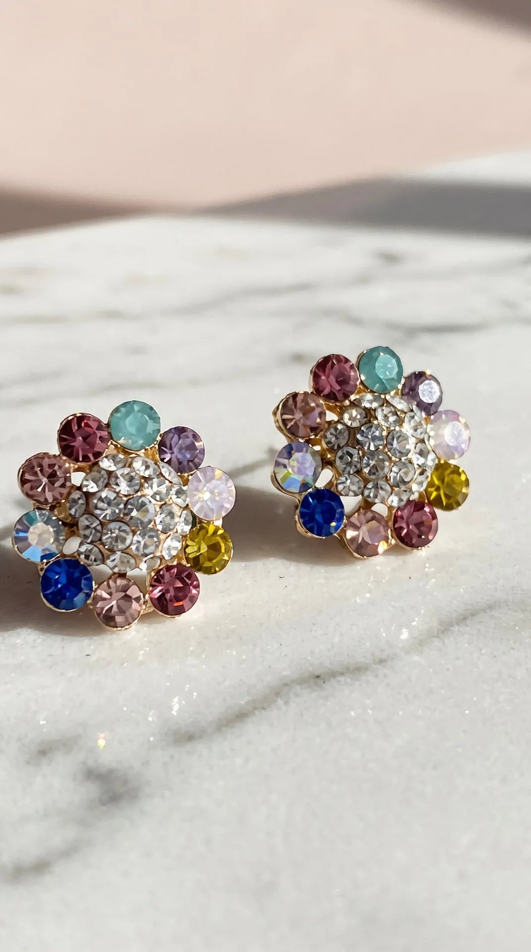 Flower Crystal Stud Earrings
