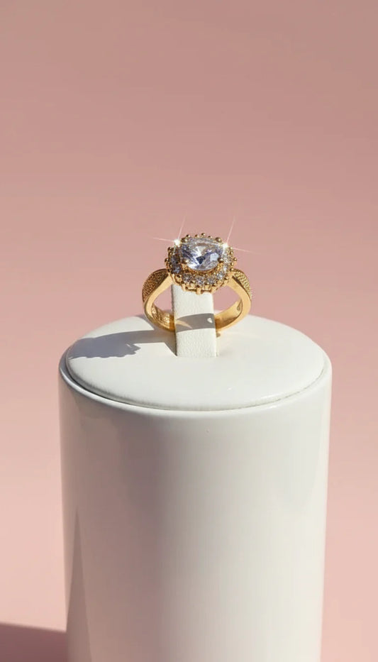 Cluster Crystal Ring Gold Box set of 12