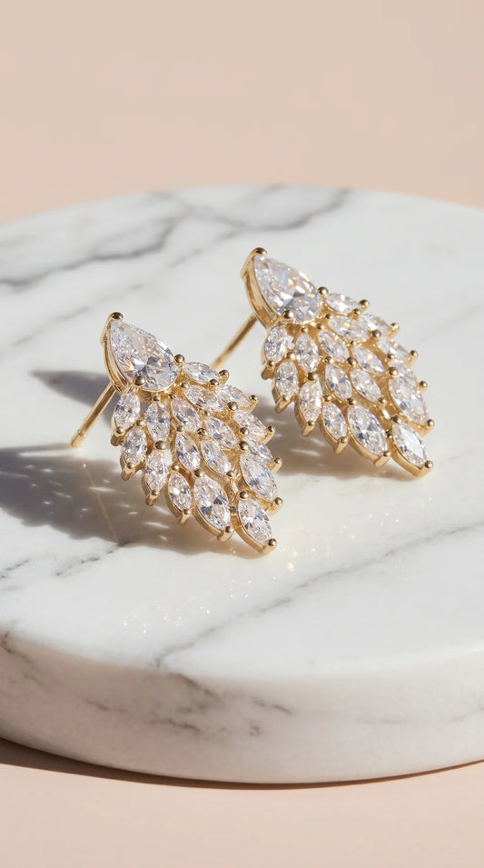 Teardrop Crystal Stud Earrings