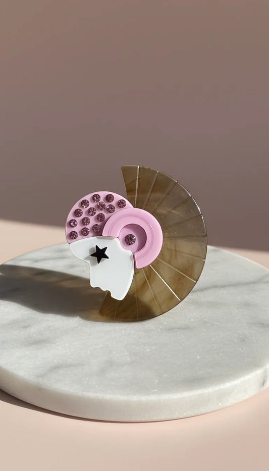 Acrylic Silhouette Crystal Brooch Pin