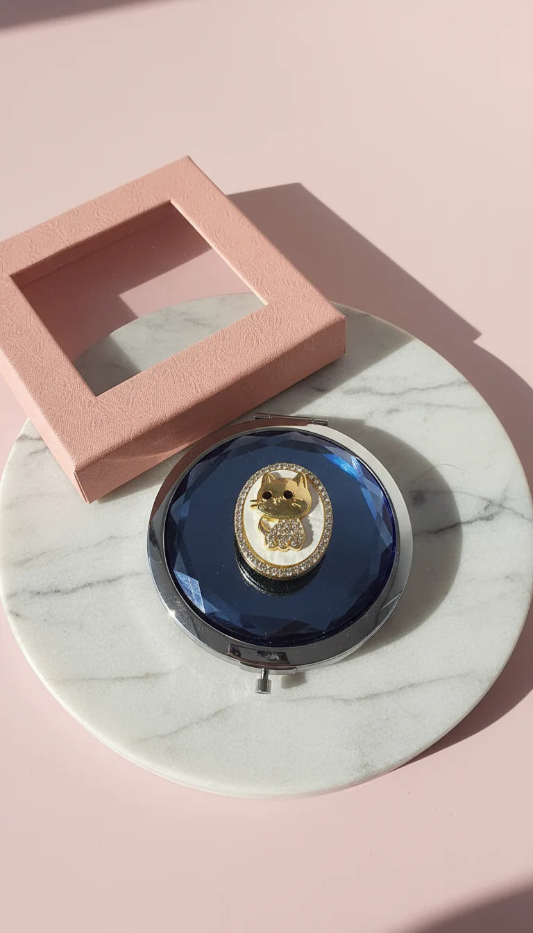 Cat Compact Mirror With Gift Box