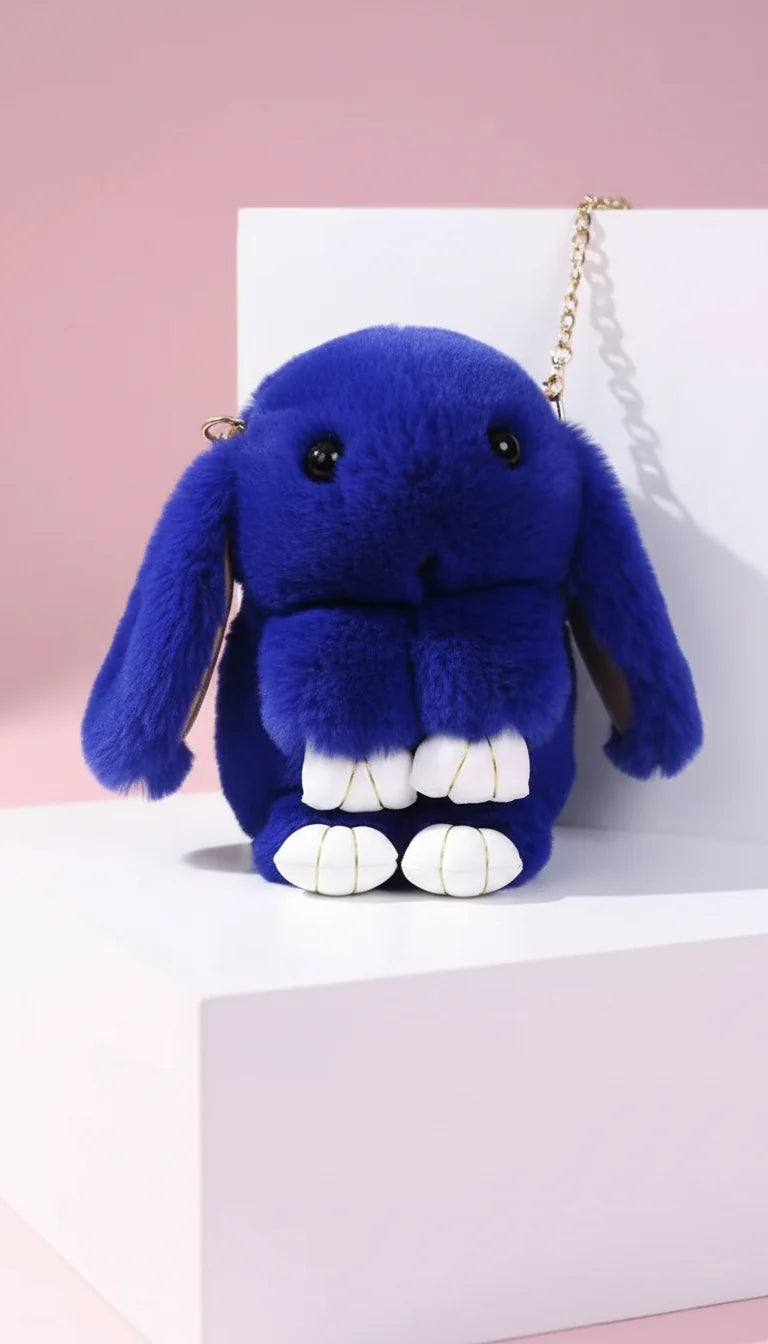 Faux Fur Bunny Rabbit Backpack – Soft Plush Handbag