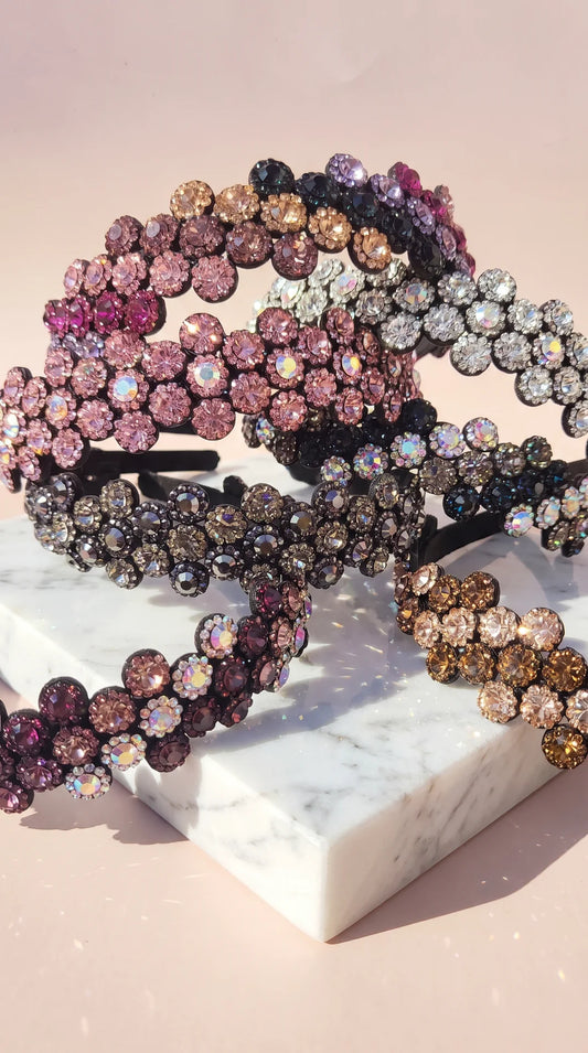 Women’s Flower Crystal Statement Headband & Hair Band