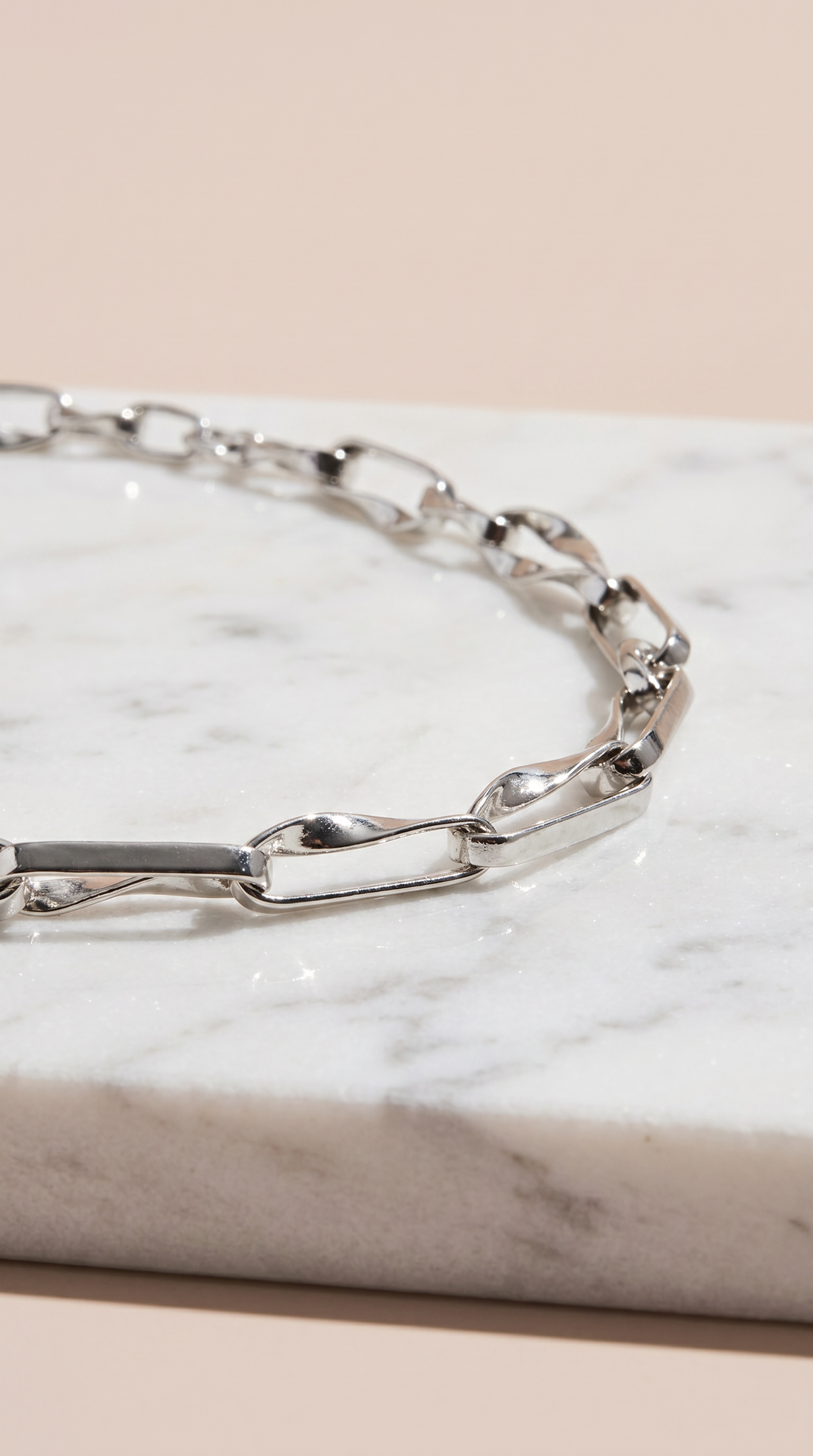 Paper Clip Plated Chain Necklace