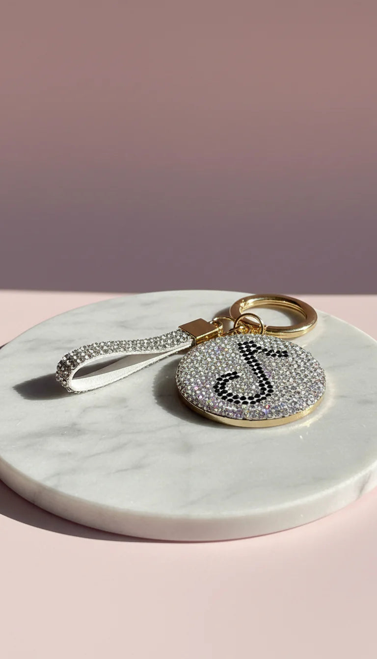 Bubble TikTok Symbol Crystal Key Ring & Bag Charm