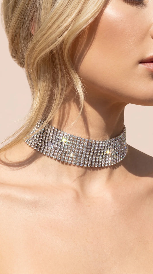 Rhinestone Crystal Choker Necklace