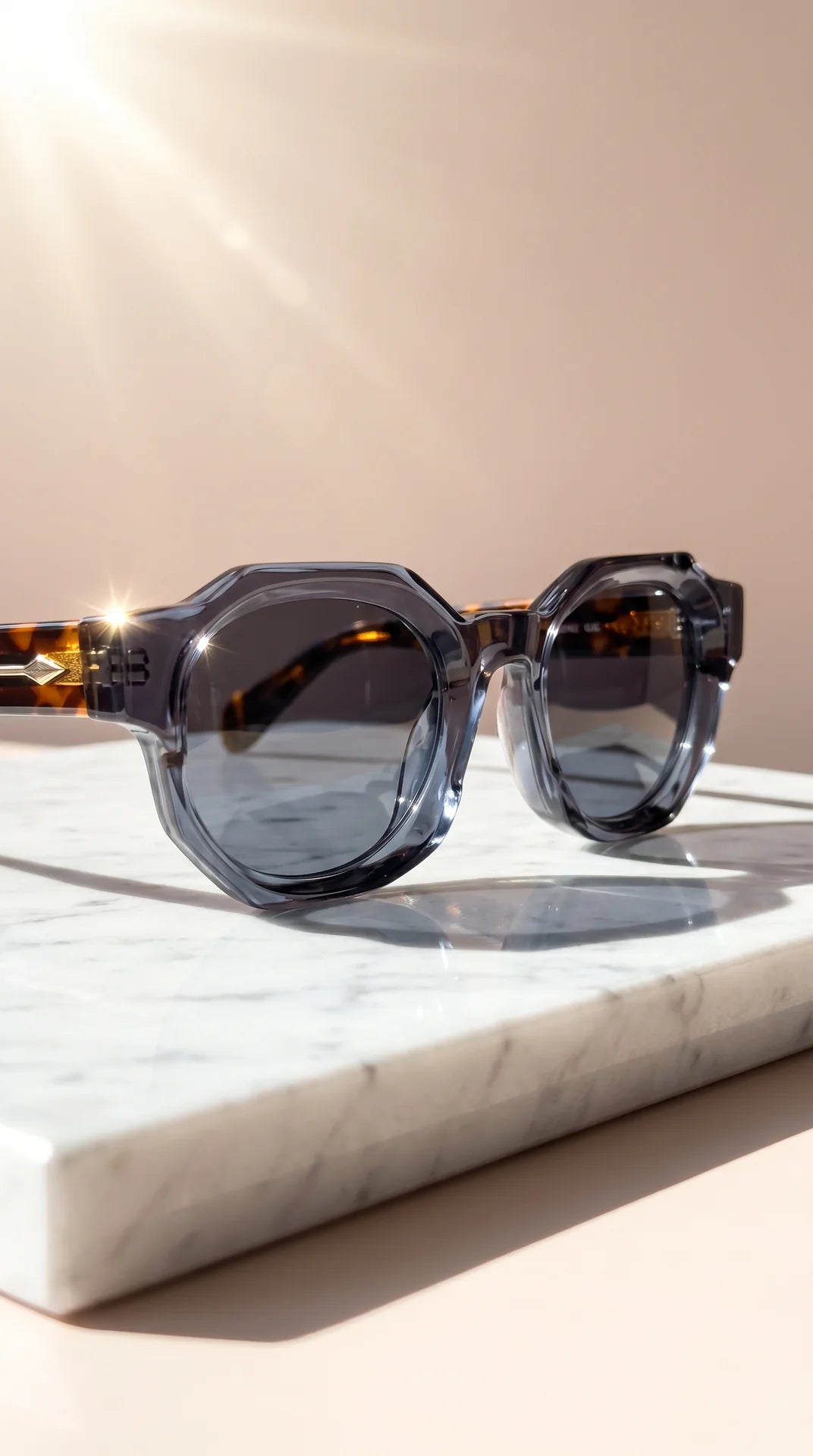 Unisex Sculptured Acrylic Sunglasses