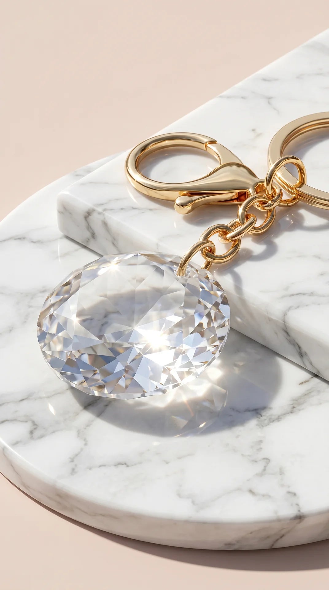 Faceted Round Crystal Keyring & Bag Charm