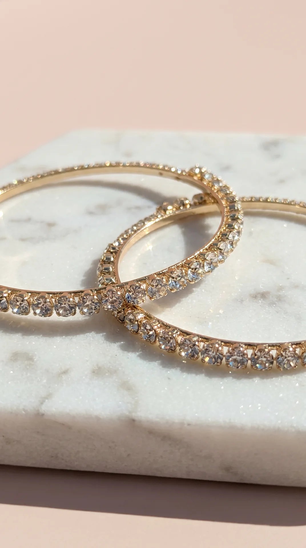 Round Crystal Classic Hoop Earrings