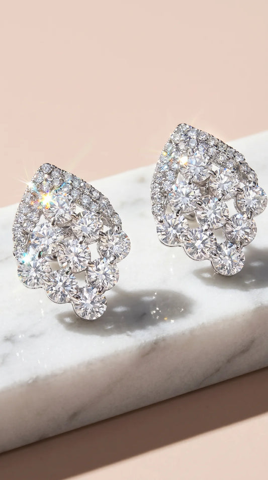 Geometric Statement Crystal Stud Earrings