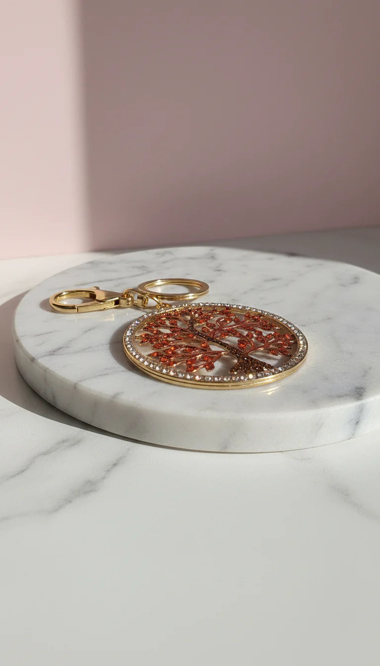 Tree Of Life Crystal Key Ring & Bag Charm