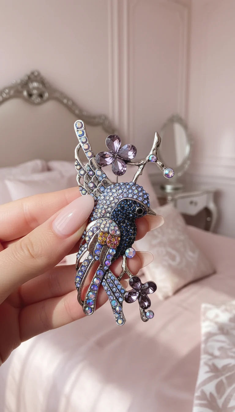 Swallow Bird Crystal Brooch Pin