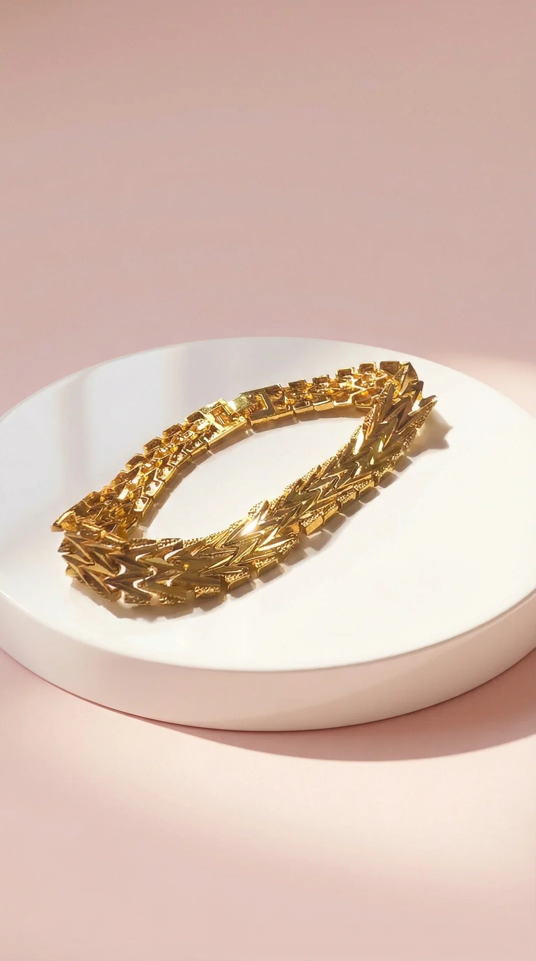 Waterproof 24k Gold Plated Geometric Link Bracelet