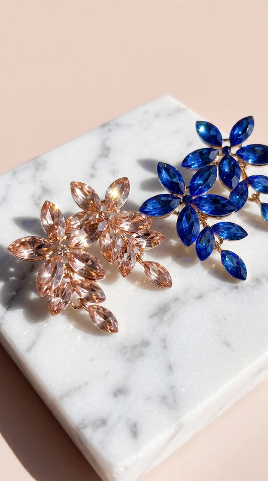 Flower Crystal Drop & Dangle Earrings