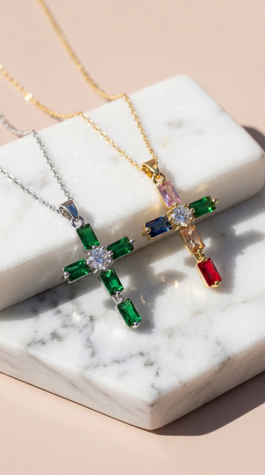 Crystal Cross Symbolic Pendant Necklace