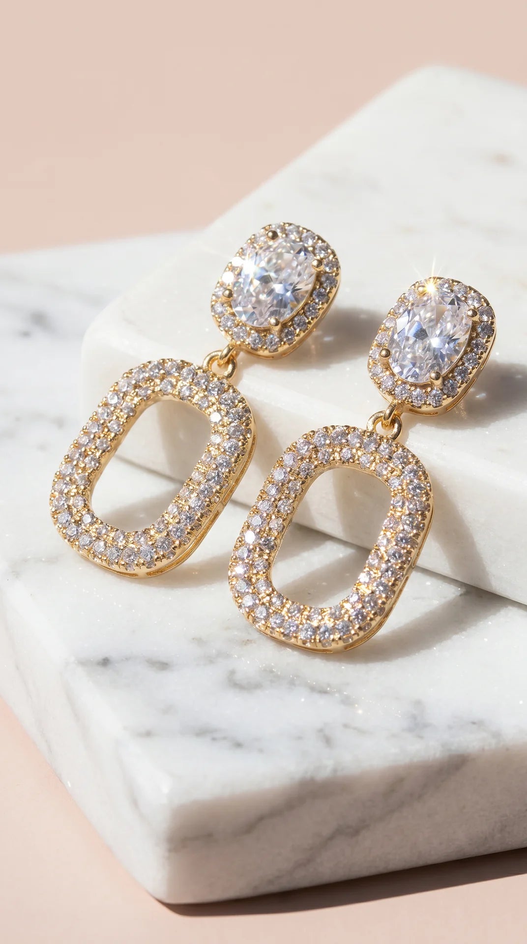 Hollow Drop & Dangle Crystal Earrings