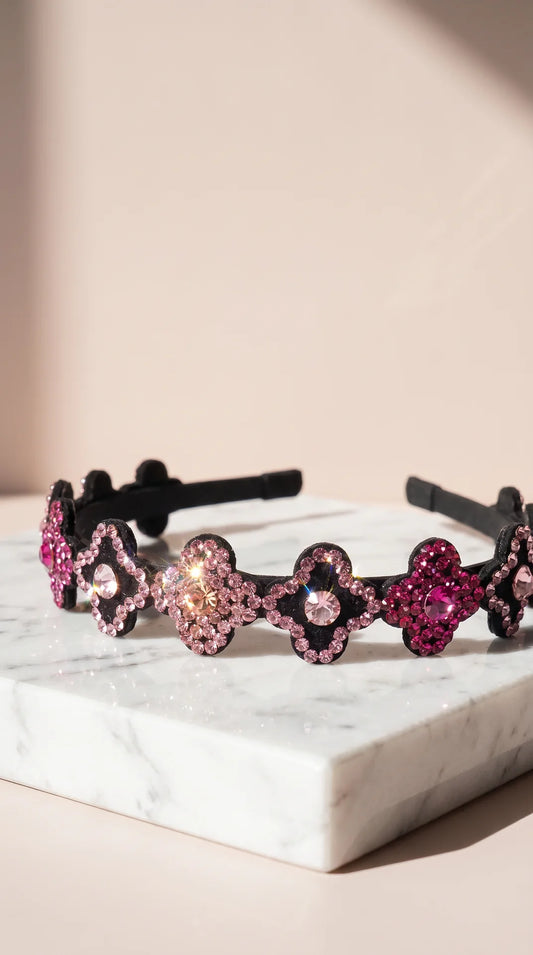 Women’s Clover Crystal Statement Headband & Hair Band