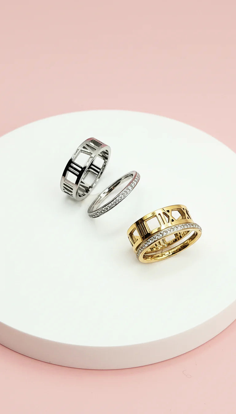 Waterproof 24 Pack Of Gold Plated Numeral Stacking Rings