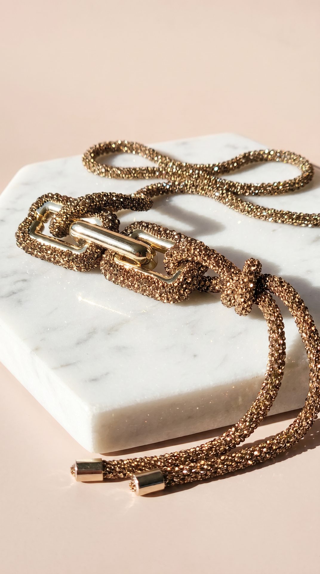 Square Link Crystal Statement Necklace