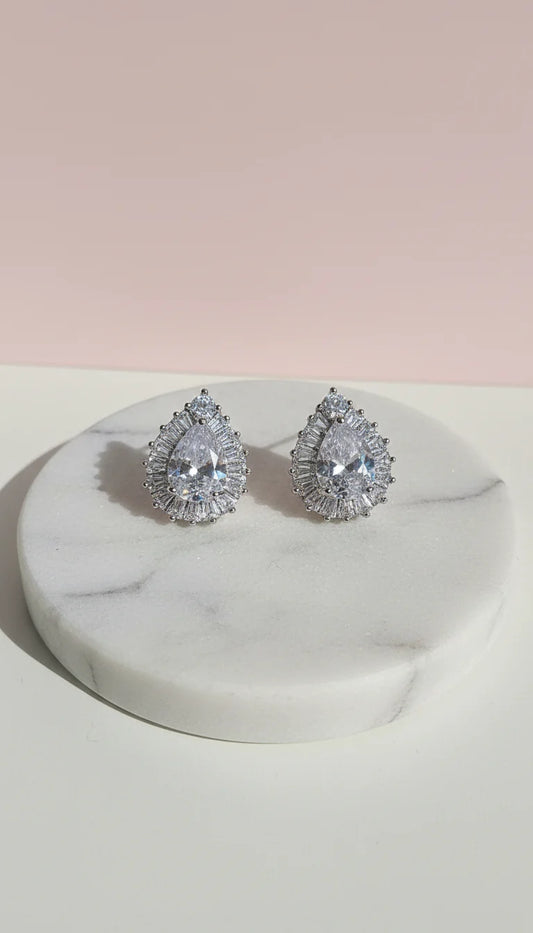 Teardrop Crystal Stud Earrings