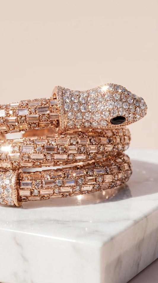Elixir Collection Serpent Wrap Around Crystal Cuff