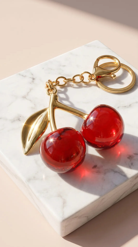 Cherry Crystal Key Ring & Bag Charm
