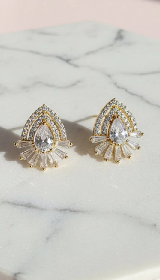 Teardrop Crystal Stud Earrings