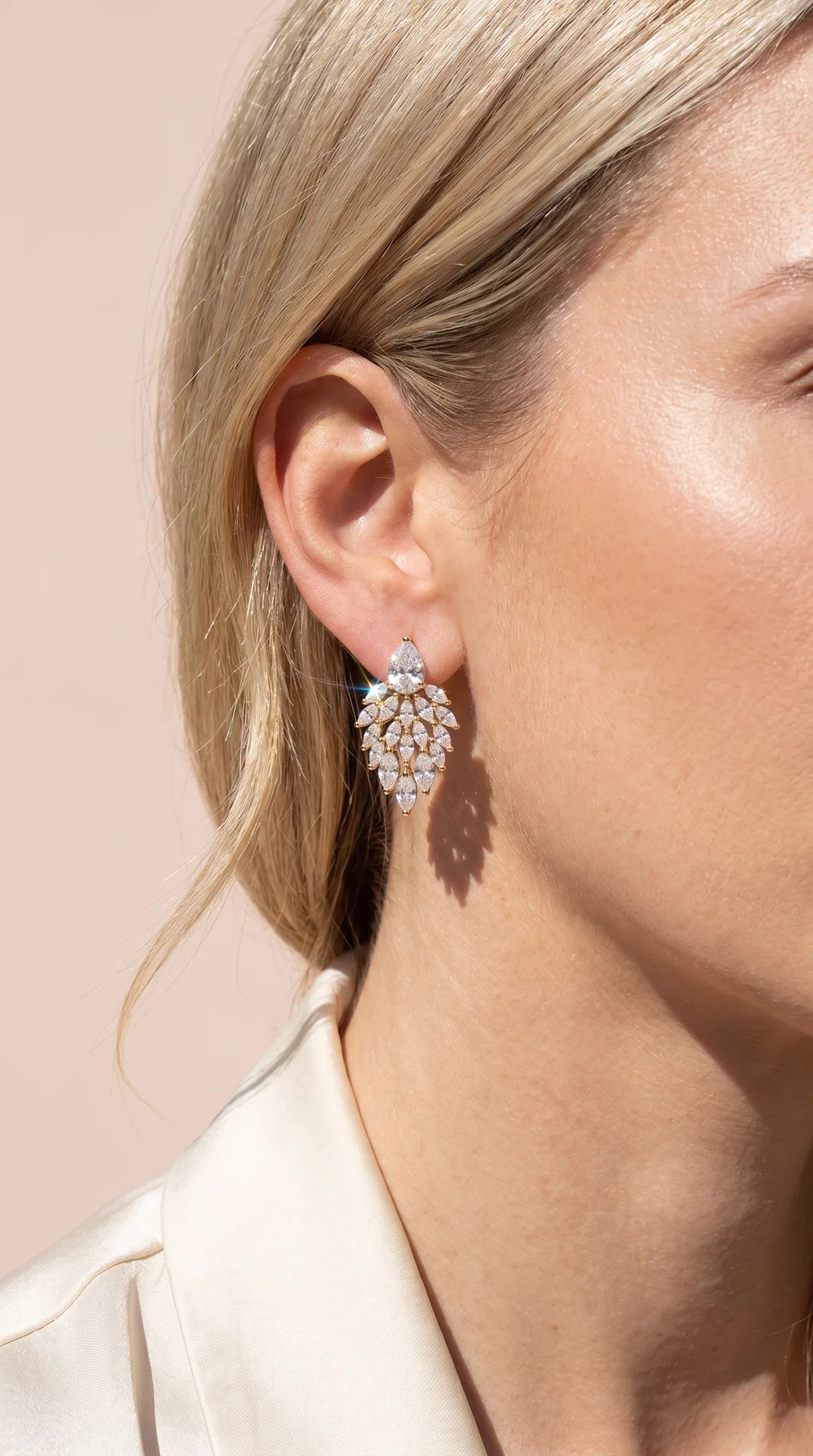Teardrop Crystal Stud Earrings