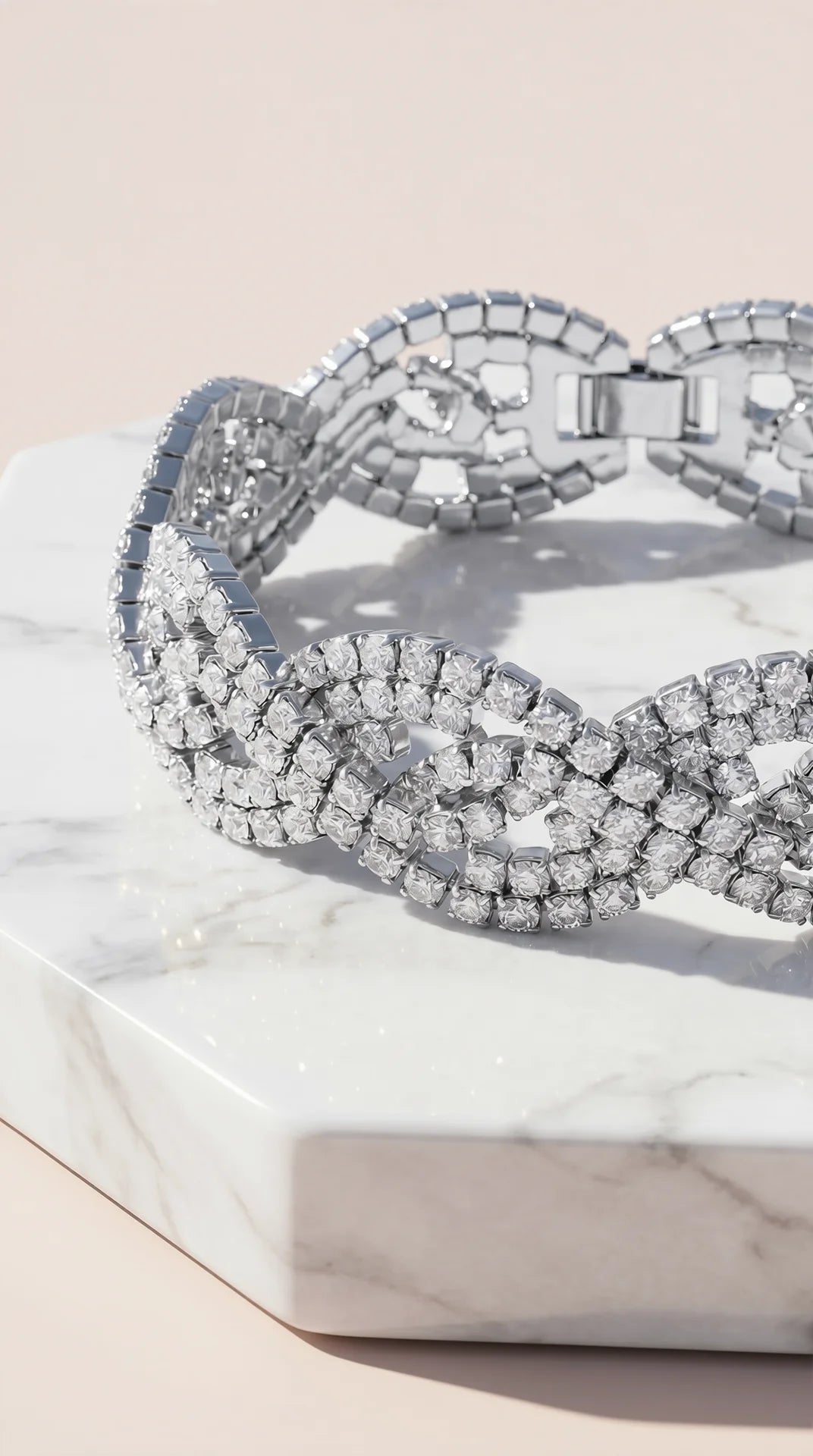 Braided Crystal Tennis Bracelet