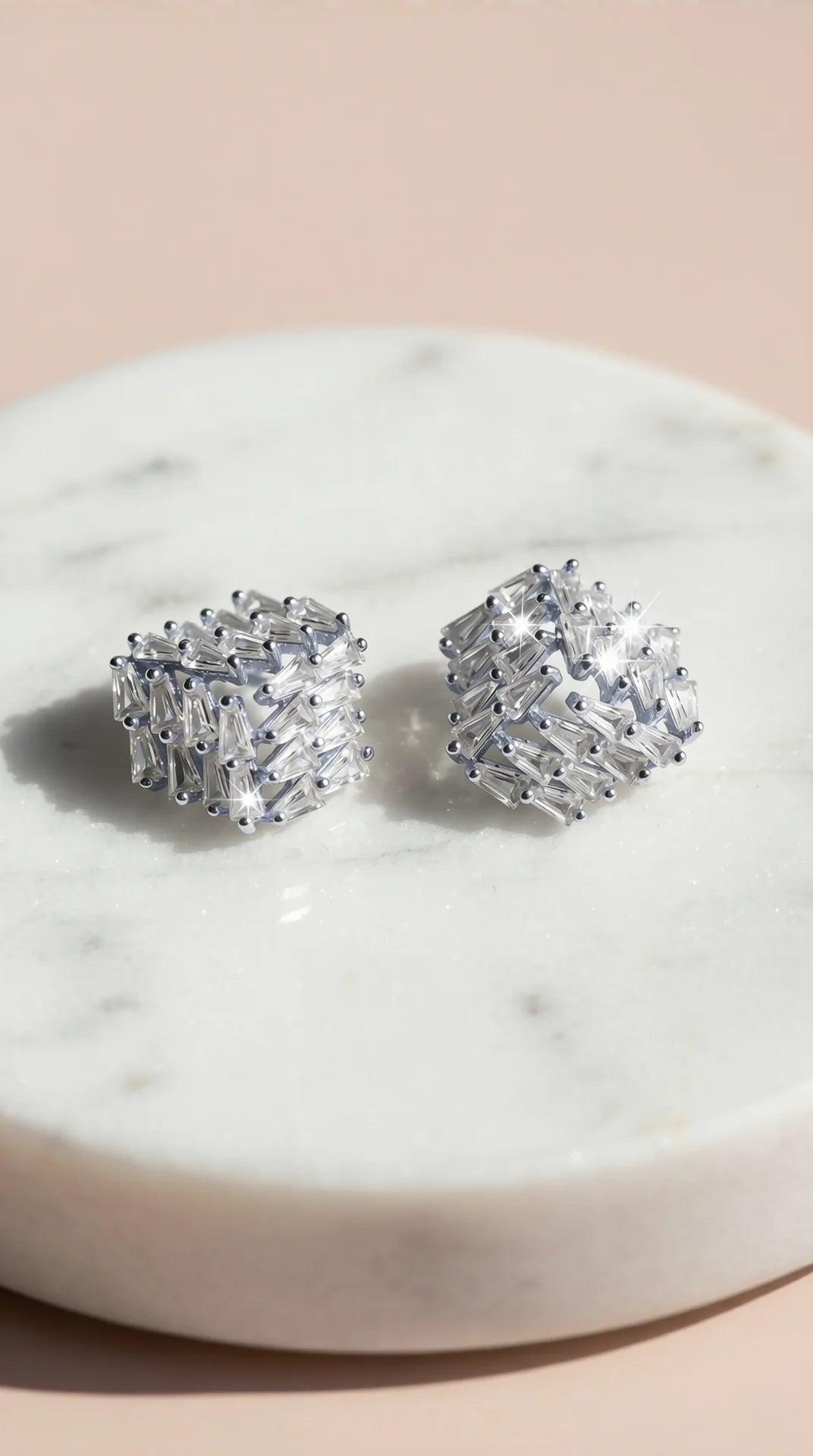Cube Crystal Stud Earrings
