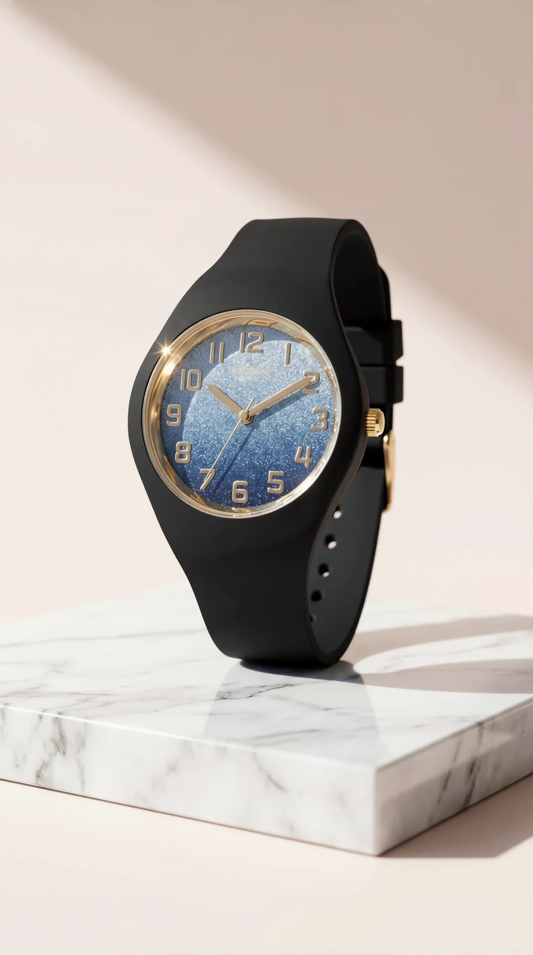 Gradient Glitter Face Silicone Watch