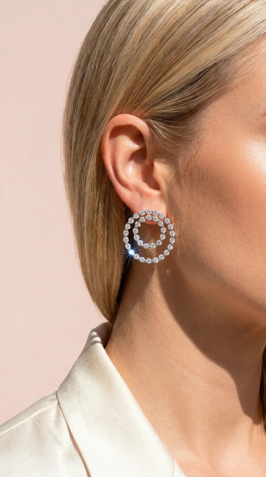 Layered Circle Crystal Drop & Dangle Earrings
