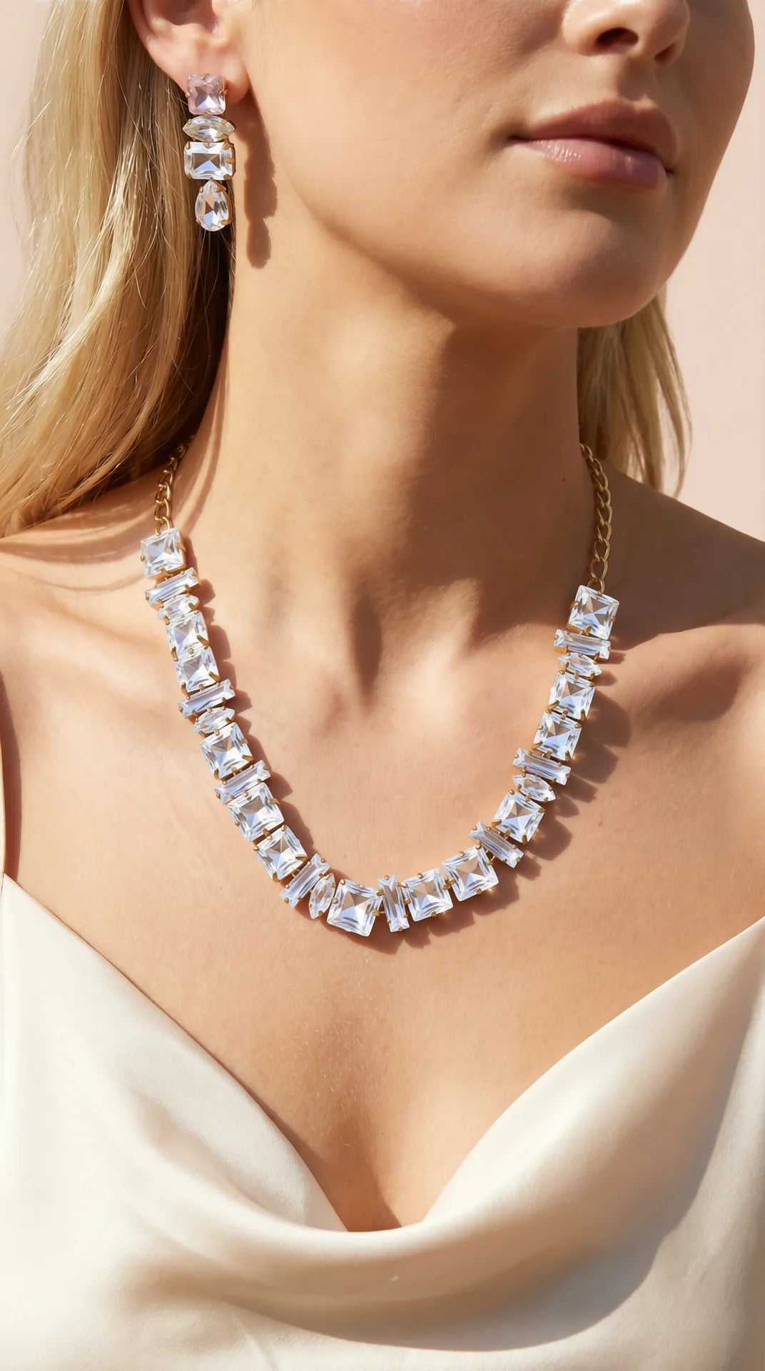 Statement Crystal Necklace & Earrings Set