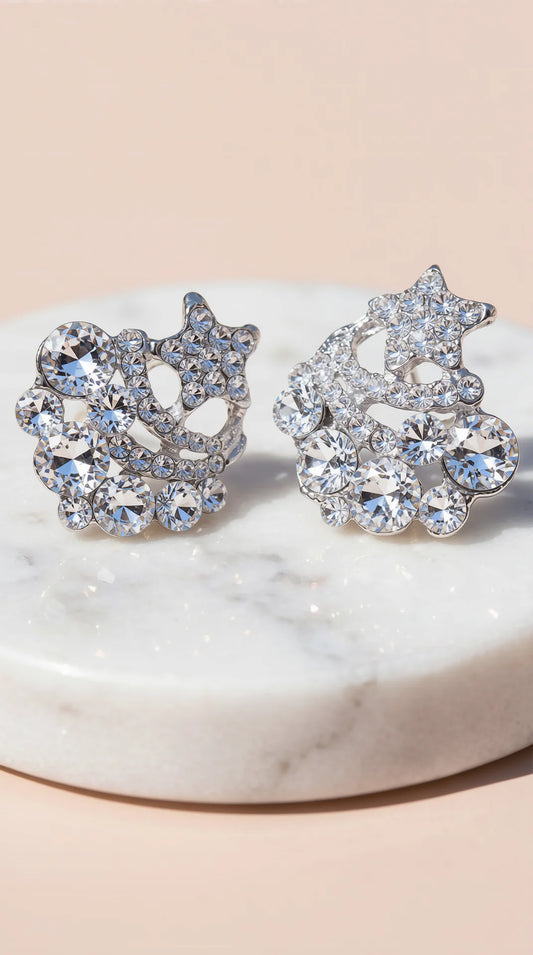 Star Cluster Crystal Stud Earrings