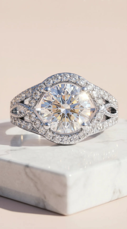 Box Set Of 12 Silver Oval Cut Crystal Rings