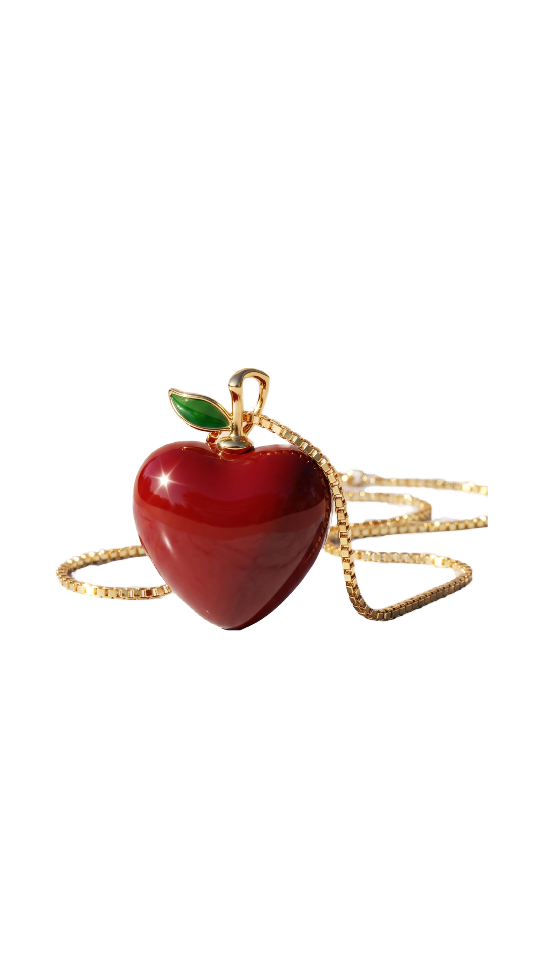 Red Apple Gold Plated Steel Pendant Necklace