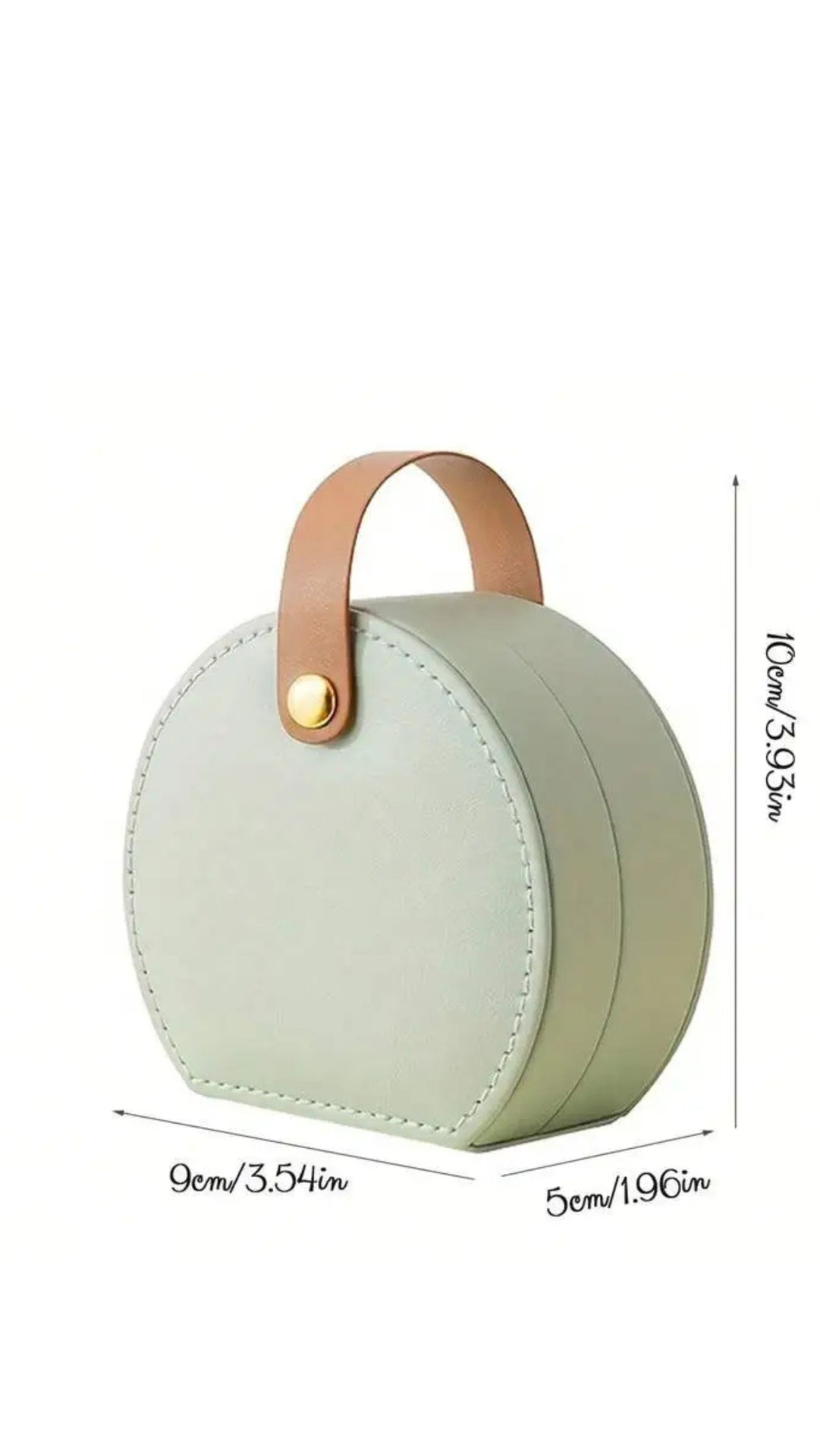 Mini Circular Travel Jewellery Case Compact Jewellery Storage Box
