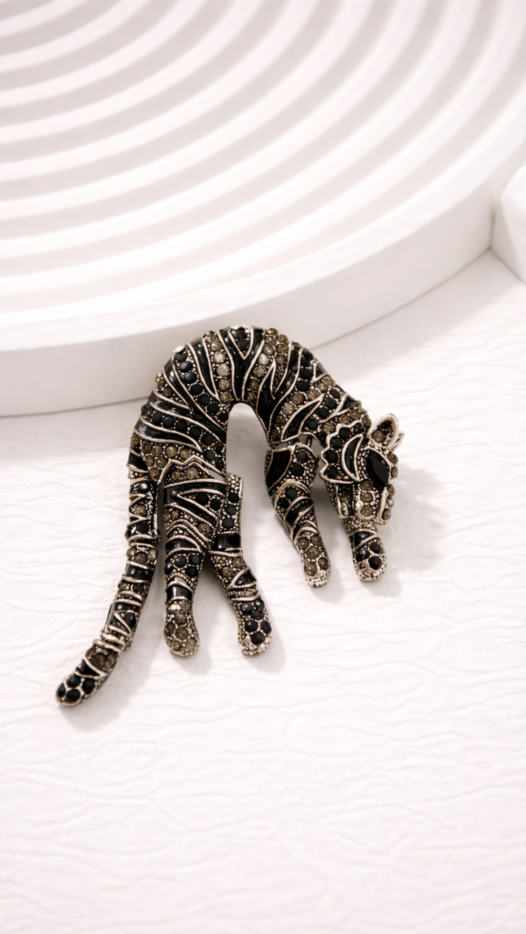 Crystal Panther Brooch Pin Flexi Joint Statement Jewellery