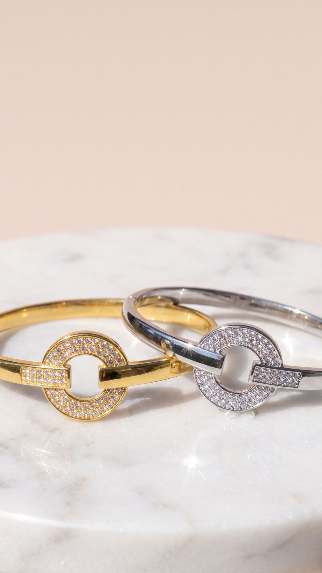 Pavé Love Circle Gold Plated Bangle