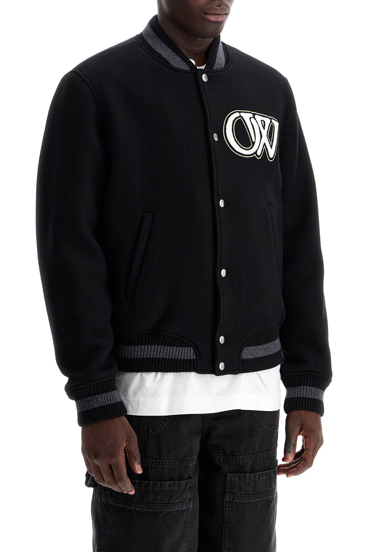 Off-White embroidered lettering varsity