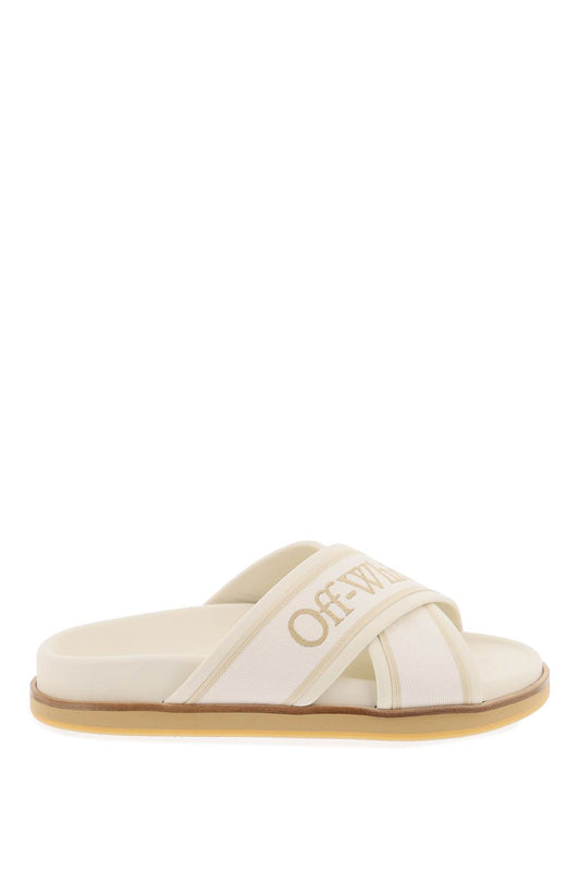 Off White Off-White embroidered logo slides with