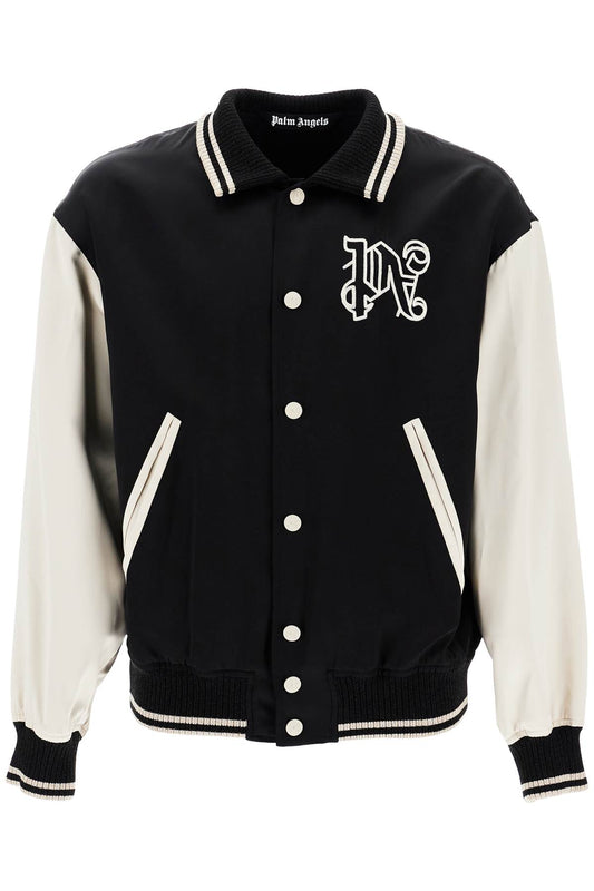 Palm Angels satin varsity jacket for