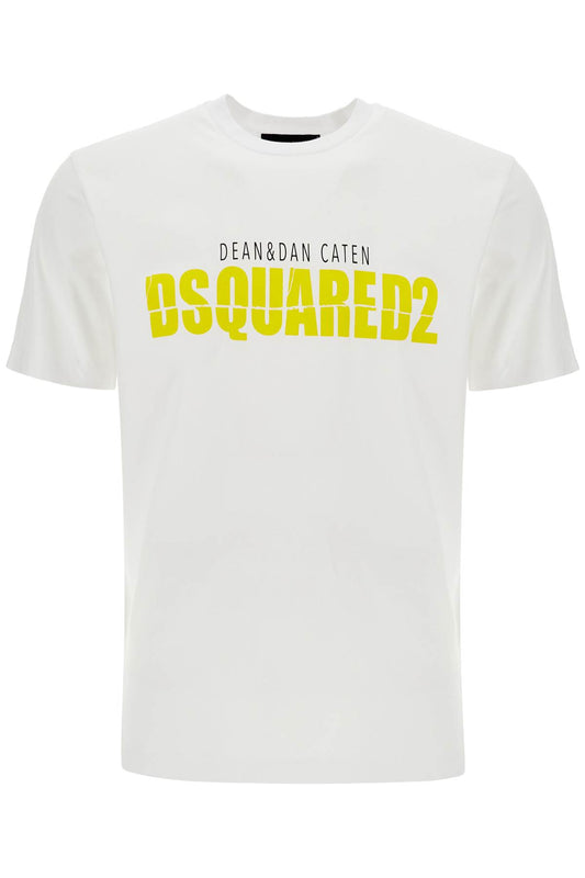 Dsquared2 white cotton t-shirt with printed logo