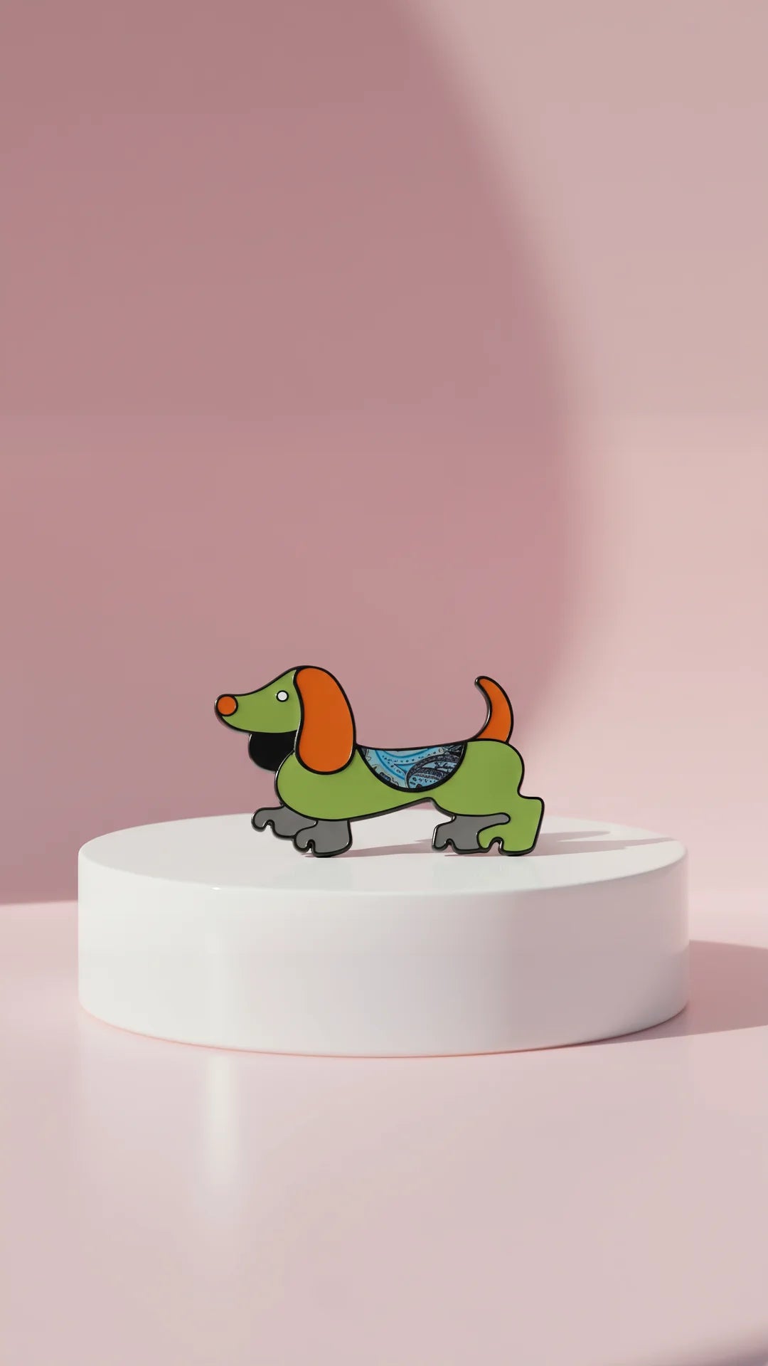 Acrylic Dachshund Sausage Dog Magnetic Brooch