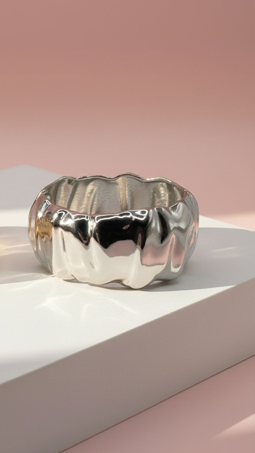 Chunky Ripple Statement Cuff Bangle