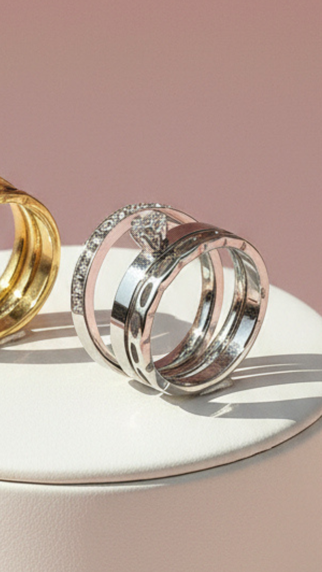 Waterproof 24 Pack Of Gold Plated Solitaire Crystal 3 Stack Rings