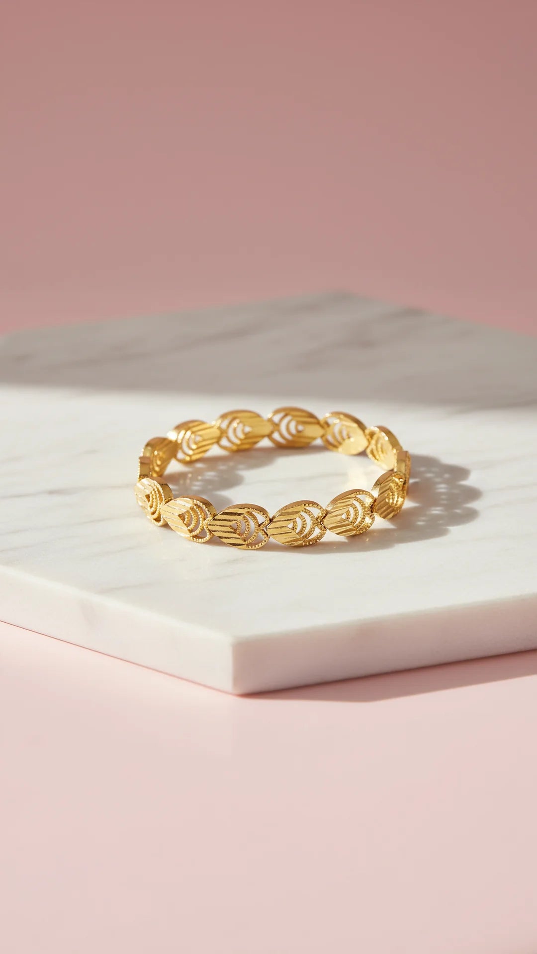 Waterproof 24k Gold Plated Damascus Link Bracelet