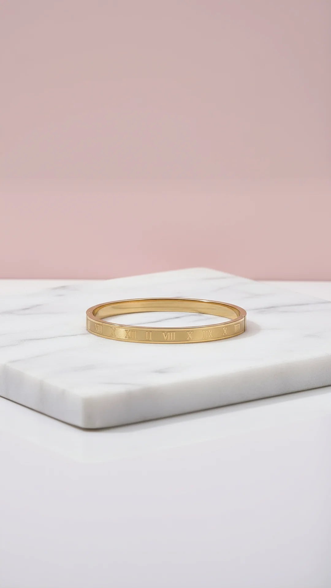 Waterproof Roman Numeral Stainless Steel Stacking Bangle