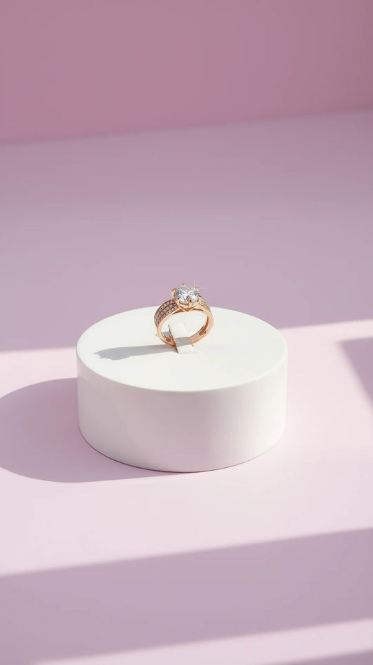 Layered Gold Crystal Ring Box set of 12