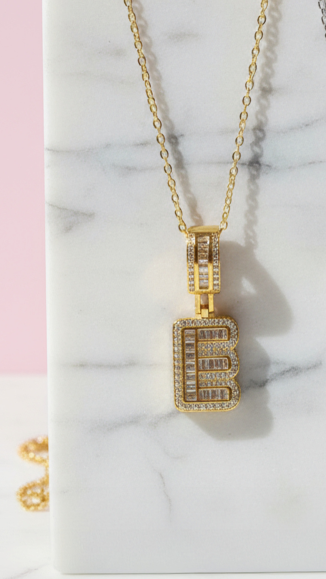Personalized Initial Letter Pendant Crystal Necklace